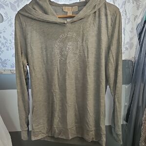 Michael Kors Gray Hooded Top